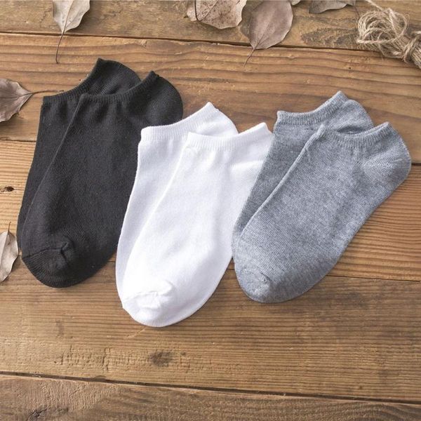 

men's socks cotton solid color casual men, Black
