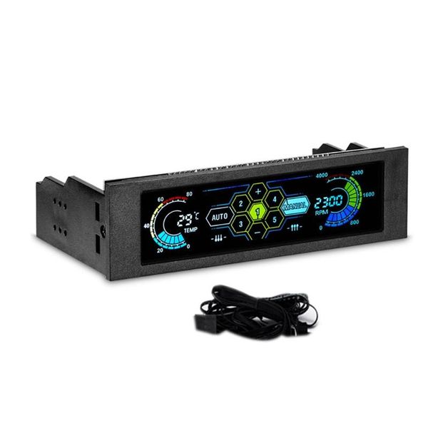 

computer cables & connectors 50w multi-function pc cpu 5 channel fans controller touch screen lcd fan temp speed adjuster front panel 5.25&q