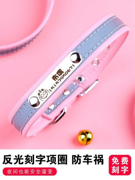 

cat collar lettering cat with bell id tag pet dog necklace