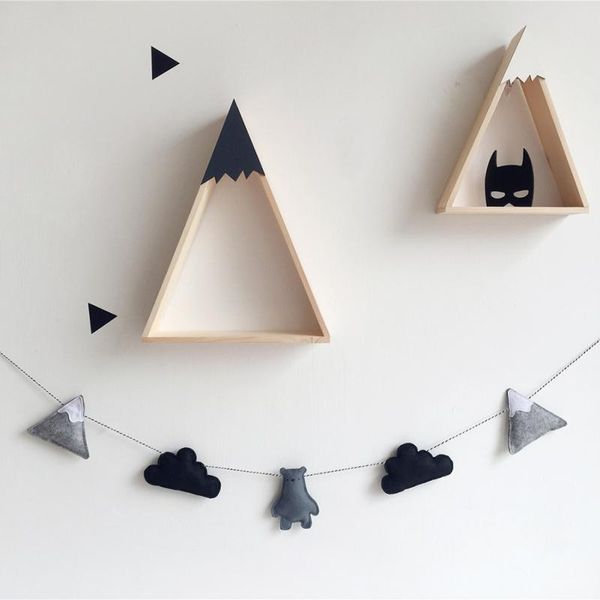 

party decoration nordic felt fabric string cloud garland banner kids room hanging wall decor tent bed mat baby shower bunting ornament