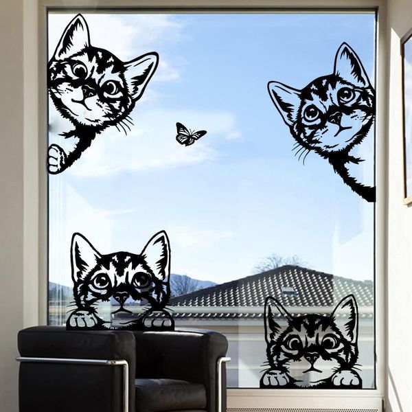 

wall stickers 4pcs cut cats butterfly 4x4 off road sticker camping rv motorhome cat pet animal glass decal kids room decor