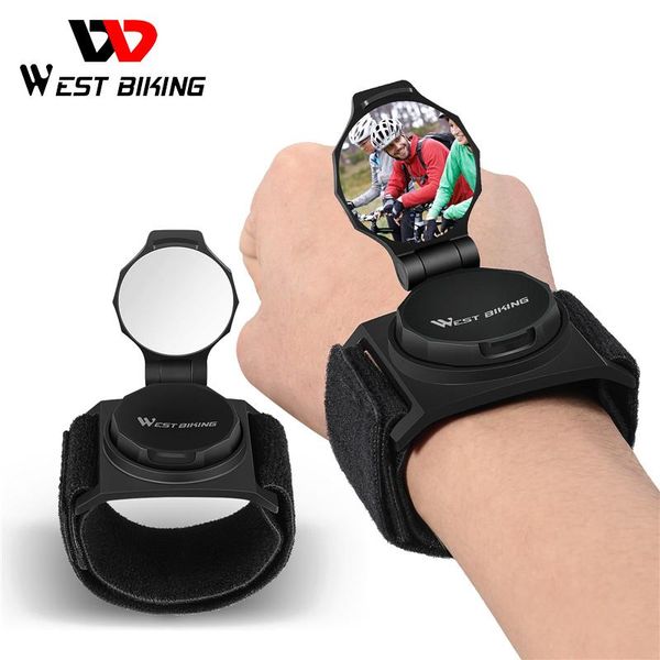

bike groupsets west biking mirror wrist wear armband rear view mtb mountain road bicycle adjustable rotatable cycling accessories