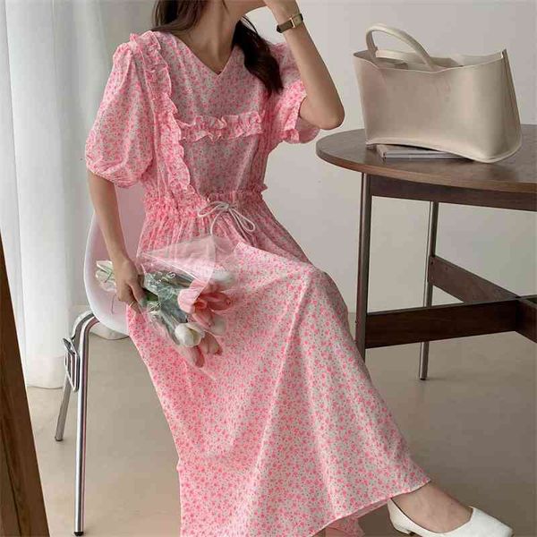 

casual dresses 2021 party florals girls sweet streetwear vestidos elegance prom chic all match summer ol femme long ijto, Black;gray