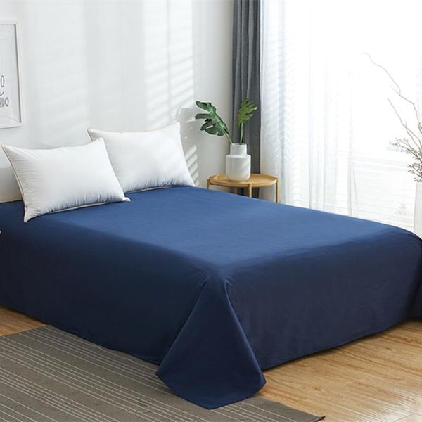 

sheets & sets solid color flat sheet queen king size bedsheet 100%cotton bedding home textile bed