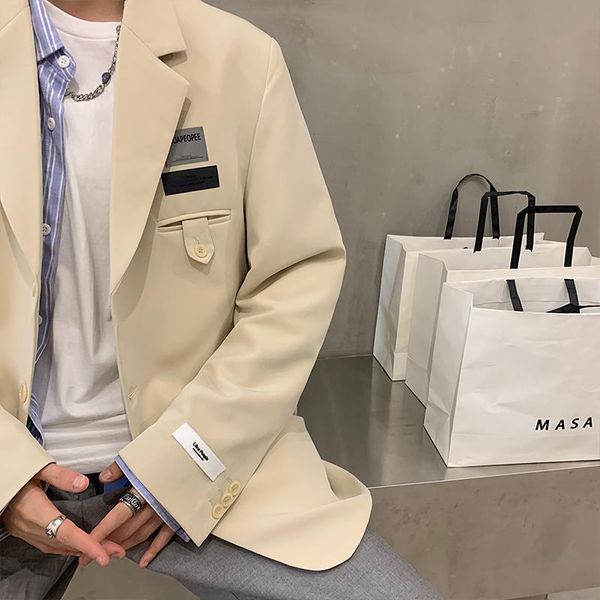 

women's suits & blazers korean fashion men's casual coat 2021, White;black