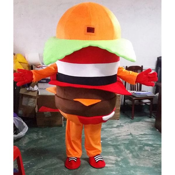 Cadılar bayramı Hamburger Maskot Kostüm Karikatür Tema Karakter Karnaval Festivali Fantezi Elbise Noel Yetişkin Boyutu Doğum Günü Partisi Açık Kıyafet