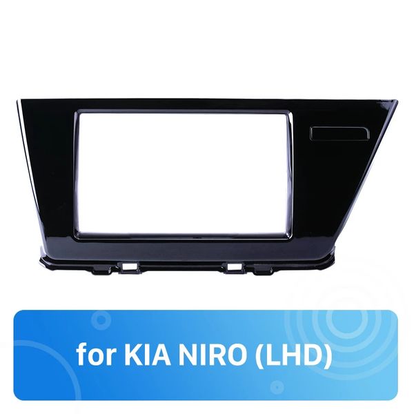 2 Din carro estéreo rádio fascia painel de traço para kia niro (lhd) uv preto oem estilo painel de painel de painel de painel de painel sem lacunas