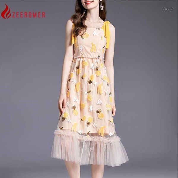 

casual dresses zeeromer women summer luxury sequin mesh dress festa long elegant party robe femme vintage designer yellow vesti, Black;gray