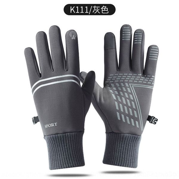 

jaw winter touch fingerless screen men' and women' windproof riding all finger mittens sport warm glovesgloves and glovesplush m, Blue;gray