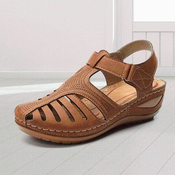 

women summer sandals hollow round toe ladies for soft sole wedge sandales female shoe chaussures femme size 36-46, Black
