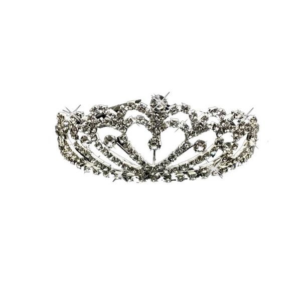 

hair clips & barrettes princess crystal crown rhinestone kids girls flower prom wedding party pageant pearl tiara show headband jewelry xlia, Golden;silver