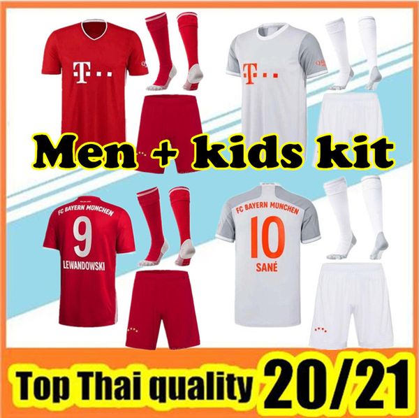 

20 21 men soccer jersey lewandowski hernandez nianzou muller football shirt 2021 kids set uniforms kit, Black