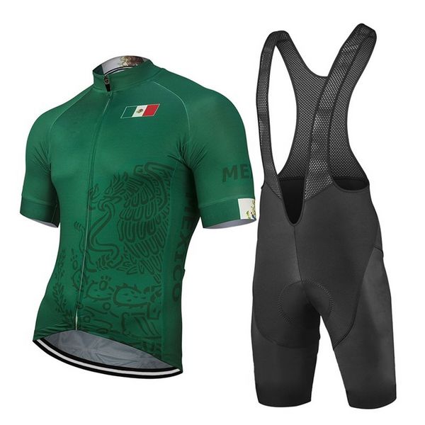 México Verde Verão Pro Team Ciclismo Jersey Set Bicycle MTB Racing Bicicleta Ao Ar Livre Vestuário Esportivo Maillot Ciclismo