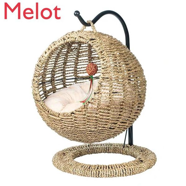 

round winter cat's nest general purpose for semi closed opening with pad washable cat bed house basket pet supplies hammock beds & furn