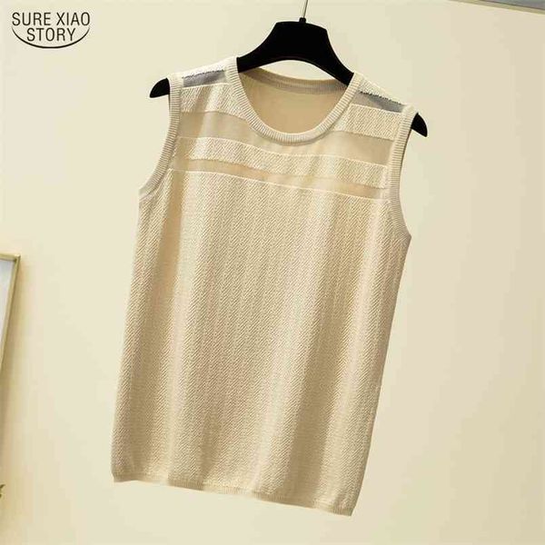 

casual plus size o neck sleeveless vest female korean fashion clothing women tank blusas mujer de moda 9832 210506, White