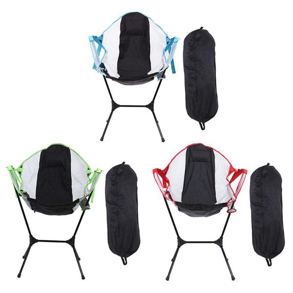 

folding camping moon chair portable outdoor furniture travel beach hiking fishing backrest seat with side bag accessories