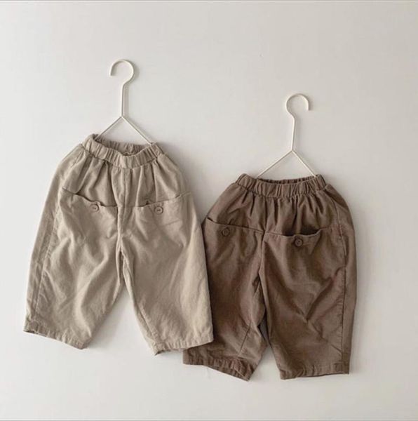 

trousers 2021 girls boys corduroy long pants cotton autumn cool kids, Blue