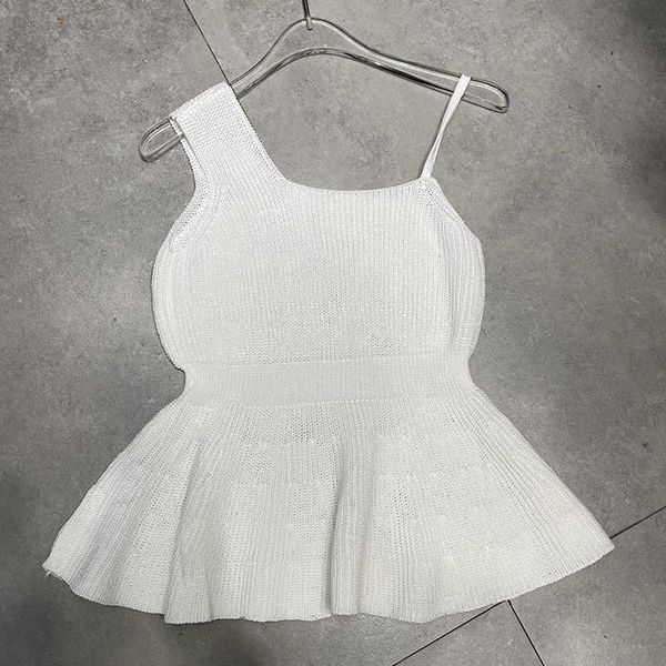 

deat women pleated versatile bottomed knitted suspender vest solid color slim fashion spring summer 11b130 210709, White