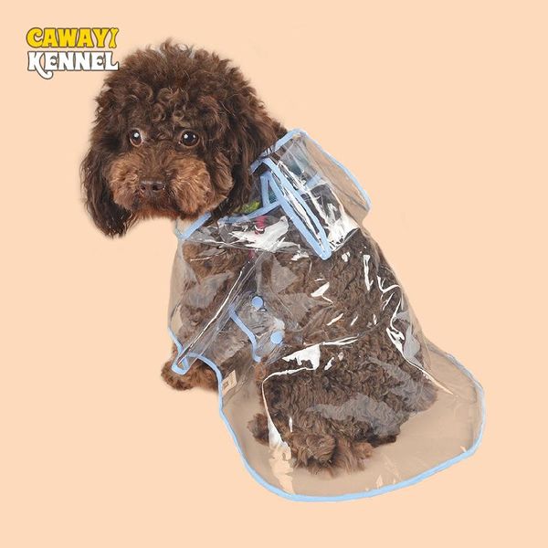 

dog apparel cawayi kennel pvc transparent color waterproof snap button pet raincoat outdoor jacket coat winter overalls d1490