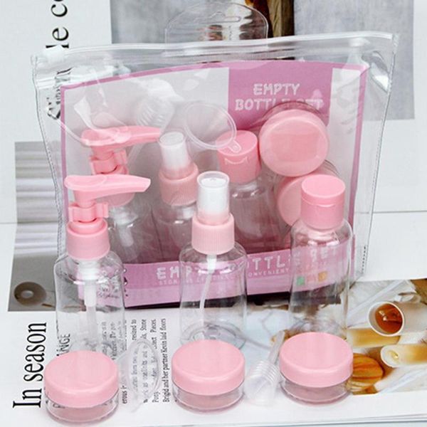 

portable plastic mini transparent travel cosmetic bottle point bottling set pp refillable bottles storage & jars
