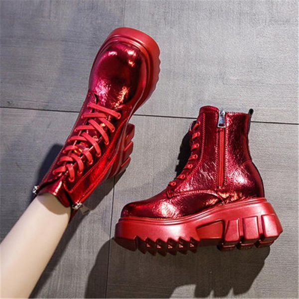 

boots platform sneakers 2021 leather casual ankle female hidden increasing chunky autumn  cm high heels shoes women 34-39, Black