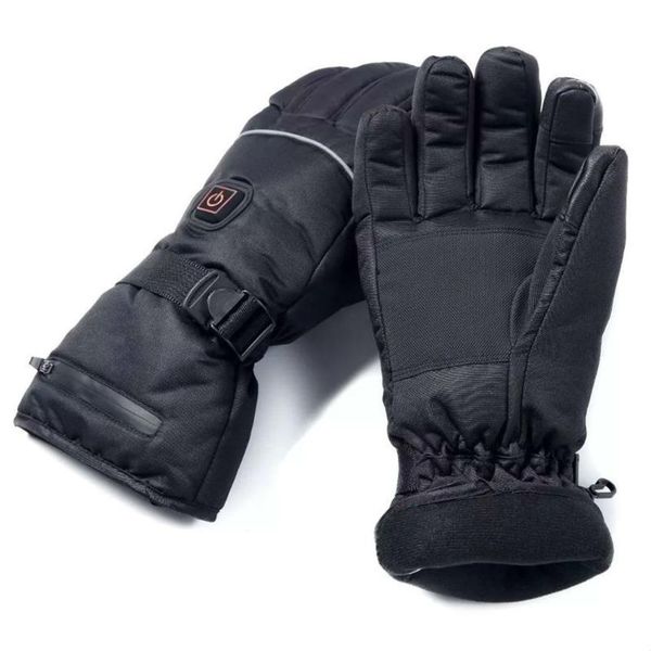 

cycling gloves washable heating outdoors powered by 6 batteries thickened warmth windproof with boxes#30, Black