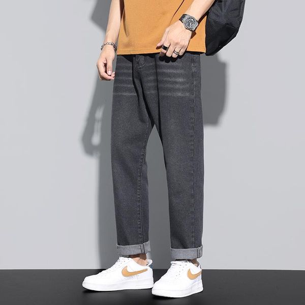 

men's jeans 2021 spring summer autumn wide leg men casual basic classical cotton trousers brand clothing -3xl, Blue
