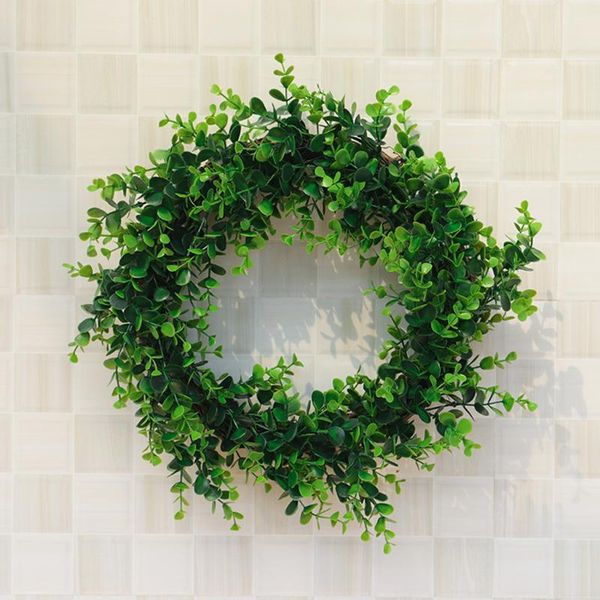 

decorative flowers & wreaths 1pc artificial green plant wreath wall window door hanging home wedding party decoration l618