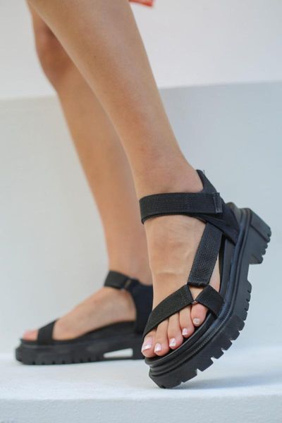 

sandals thick micro material eva outsole black color