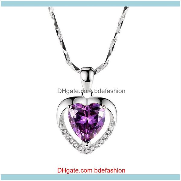 

chains necklaces & pendants jewelryvalentines day 925 sier eternal heart love necklace female simple fashion temperament clavicle neck chain, Silver