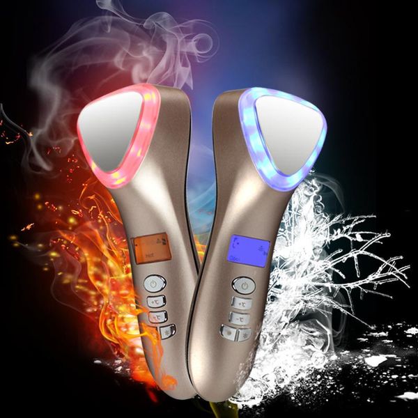 

cold heat ultrasonic ionoresis derivation beauty apparatus facial massager instrument cryotherapy face lift mfj99 electric massagers