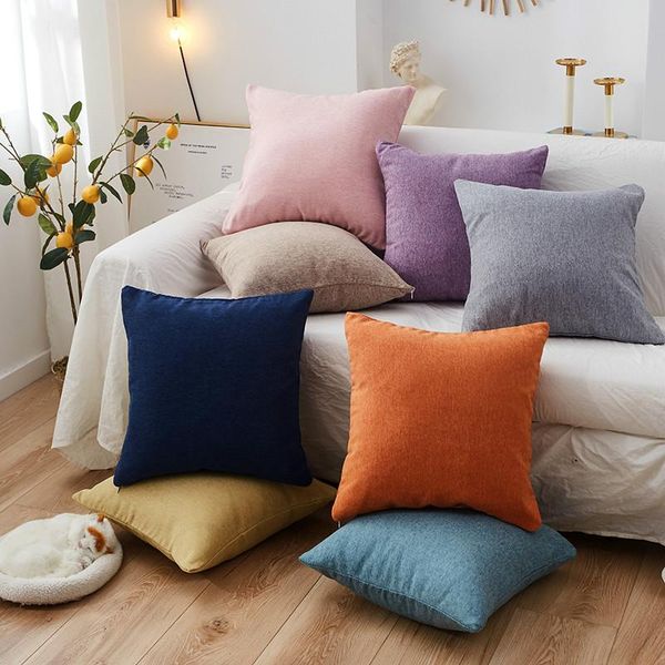 

cushion/decorative pillow 2pcs/set imitation linen fabric cushion cover concise pillowcase square sofa bed home decorativethrow 45x45cm 50x5