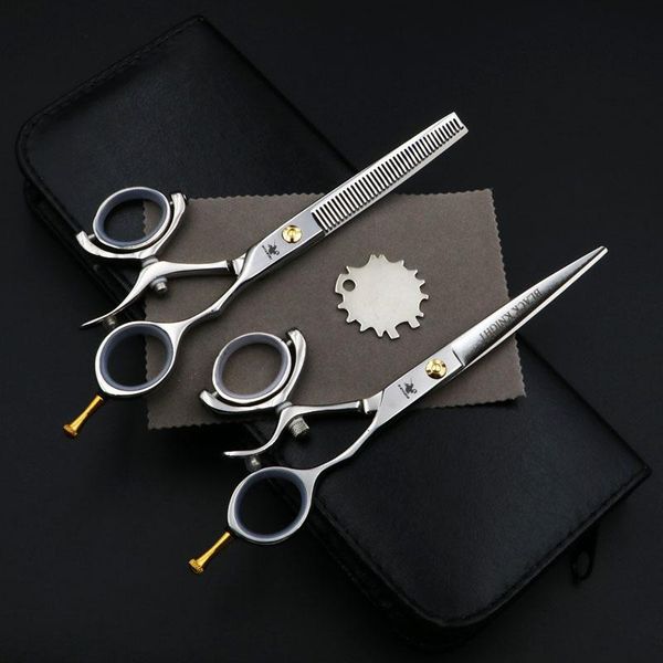 

dog grooming 6 inch beauty pet scissors straight cutting+thinning shears kit for animals japan440c rotatable handle