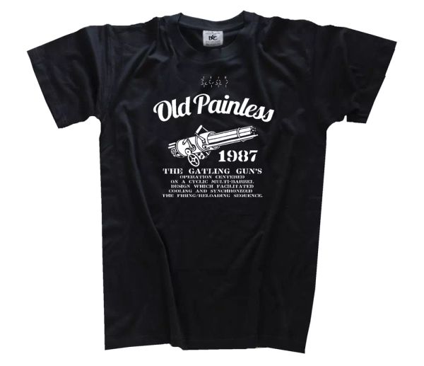 

famous movie old painless - the gatling gun film fan t-shirt s-3xl, White;black