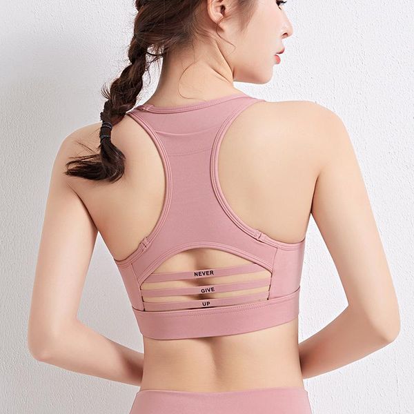 

gym clothing 2021 style sports yoga beauty back bra breathable push up casual running underwear outer wear, White;black