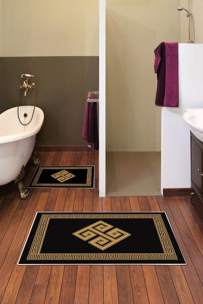 

alanur trend non-slip base digital bathroom set kt490 gold bath mats