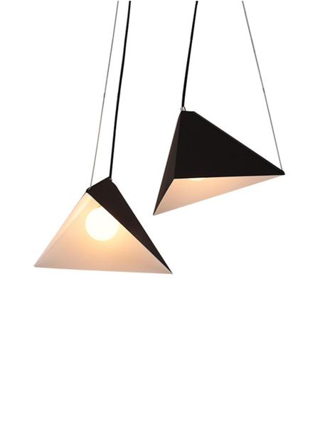 

pendant lamps nordic simple geometric triangle e27 black white for living room dining kitchen bedroom home decor lighting