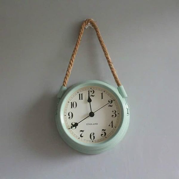 

wall clocks american country living room ultra-quiet clock simple modern metal creative rope bedroom watchlb1217