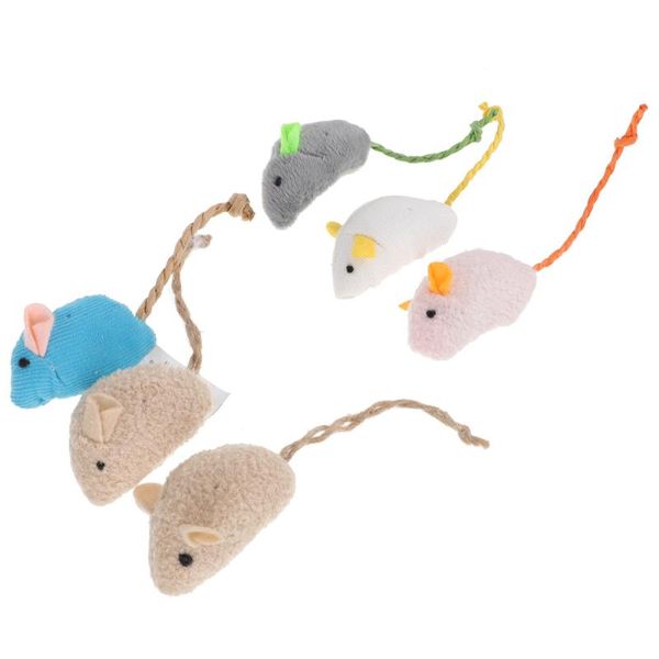 

6pcs pet plush bite-resistant simulation cat interactive plaything toys