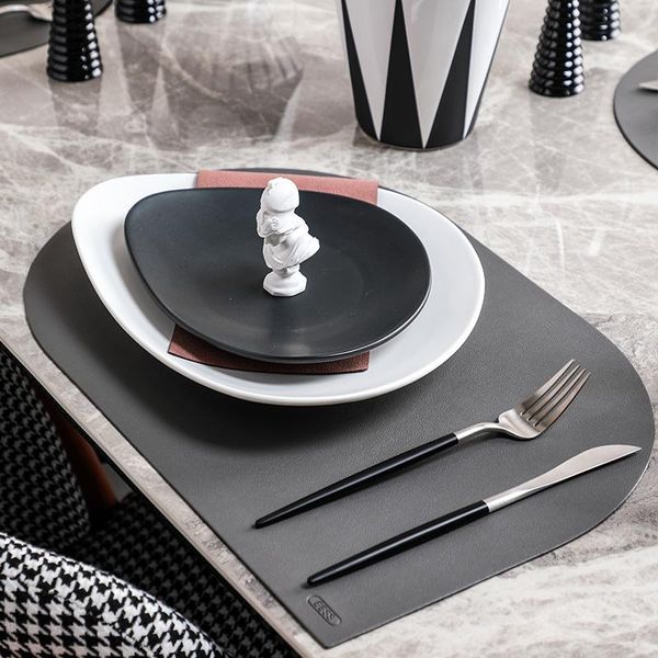 

dishes & plates black white irregular oval ceramic dinner plate minimalist dining table setting tableware mat combination