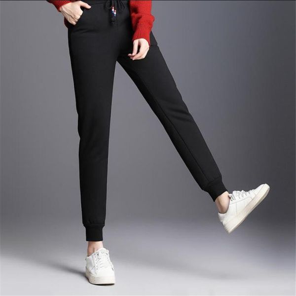 

women's pants & capris woman spring plus size deporte winter velvet trousers female fall thick pantalones warm pantalons strech pant, Black;white