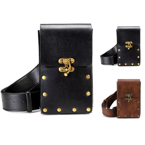 

waist bags women bag fashion vintage punk rivet phone purse fanny pack coin