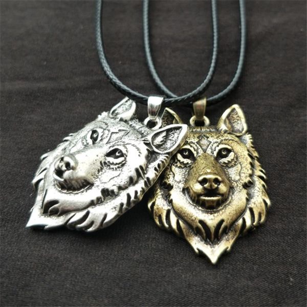 

pendant necklaces wwlb 2021 fashion wolf head necklace animal power norse viking amulet pendants men women gift jewelry, Silver