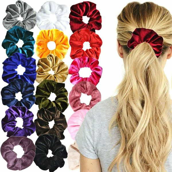 Scrunchies de Cabelo de Veludo Mulheres Elastic Hairband Hairband Band Homem Anel de Cabelo Cordas FashionHair Banda Jóias Preço Atacado