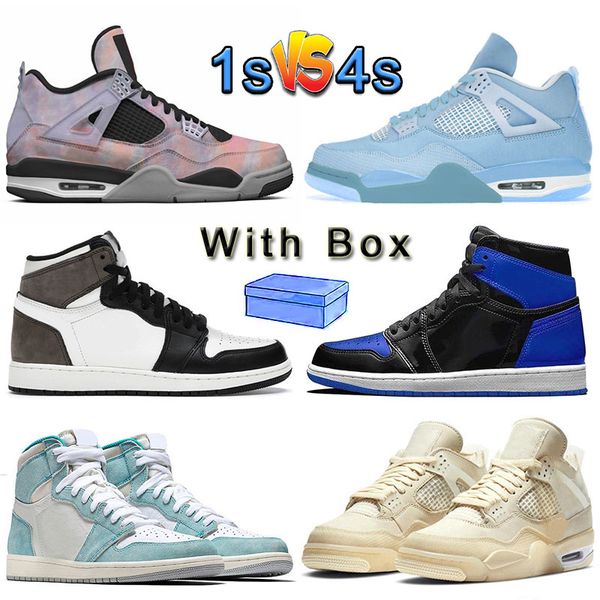 

new fashion mens womens basketball shoes 2022 jumpman 4 4s 1 1s oudoor sports sneakers university lake blue zen master mid dark chocolate pa