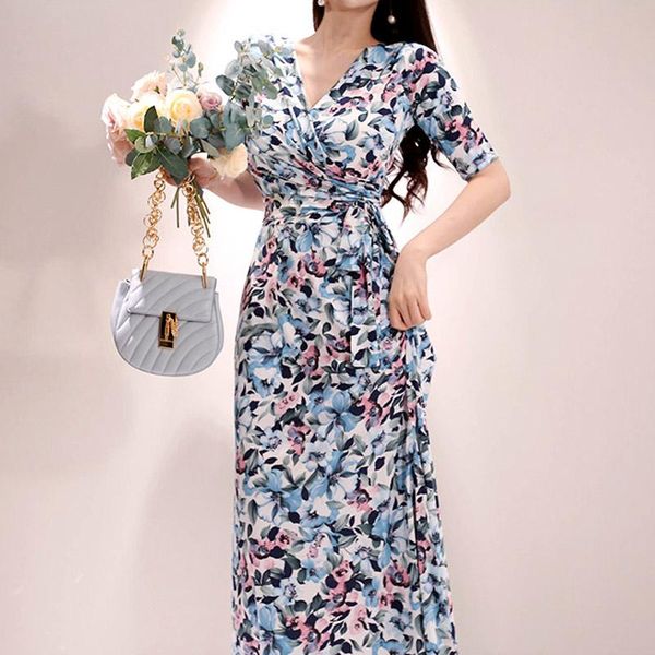 

casual dresses 2021 plus size print summer dress evening long vintage party oversize short sleeve beach women robe vestido prom, Black;gray