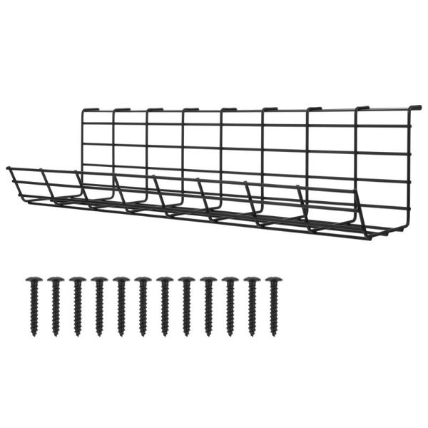 

hooks & rails 1pc under desk cable management tray iron organizer storage rack