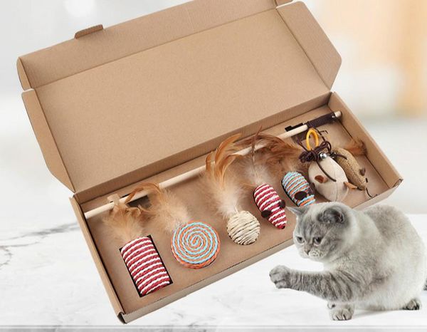 

cat toys toy gift box kitty stick set 7 pieces simulated mouse pet