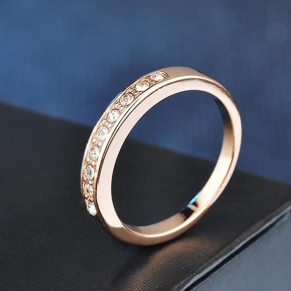 

cluster rings rich tree women's ring 4mm rose gold inlaid zircon fashion female finger jewelry colored rhinestone brand, Golden;silver