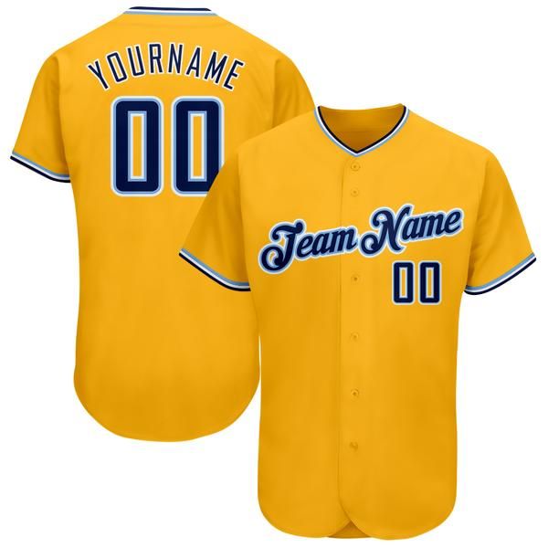 

custom gold navy-light blue authentic baseball jersey, Blue;black